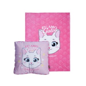 10140939 KIT ALMOFADA+MANTA EU AMO GATOS