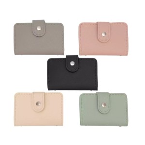 NF242101 PORTA CARTOES LISO COM BOTAO 20 SLOTS