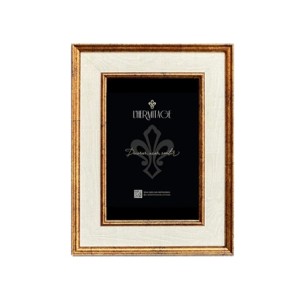 30735 PORTA RETRATO FRAME 10X15CM DOURADO E OFF WHITE