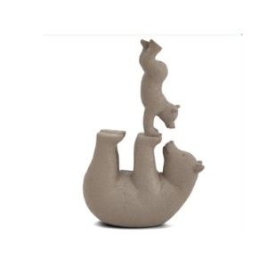 17501 ESCULTURA URSO E FILHO 30X18,5X8,5CM