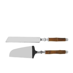 20773 JOGO P/BOLO ESPATULA/FACA INOX BAMBU