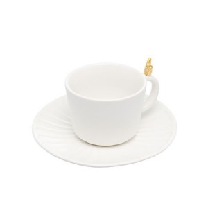 17929 CONJ 2 XICARAS DE CHA CERAMICA COLIBRI COM PIRES BRANCO