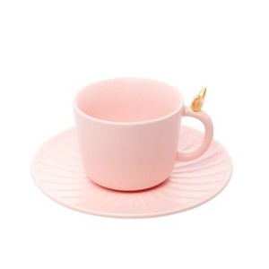 17930 CJ 2 XICARAS DE CHA DE CERAMICA COLIBRI COM PIRES ROSA