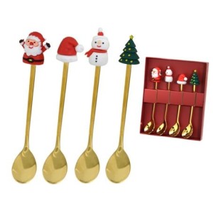 743-001 JOGO 4 COLHERES NATALINAS
