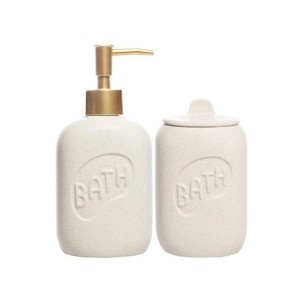 220581 CONJ 2 PEÇAS PARA BANHEIRO DE CERAMICA LETTERS BEGE