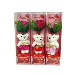 FL5022 ENFEITE URSO COM ROSA