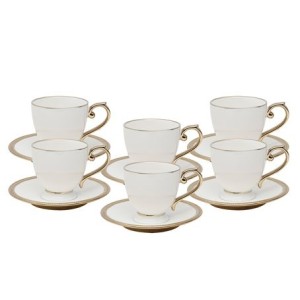 18056 CONJ 6 XICARAS CHA C/PIRES PADDY BRANCO 200ML