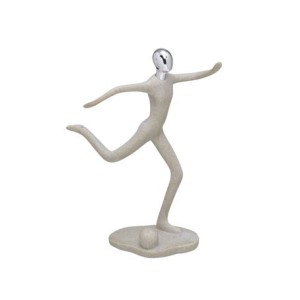 222-747 ESCULTURA JOGADOR FUTEBOL DECORATIVA 18X8X26,5CM