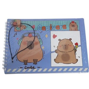A4-MJ6165-2B CADERNO DE COLORIR COM CHAVEIRO E ELASTICO CAPIVARA