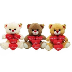 FE6863 URSO 25CM PELUCIA  ME AME ME BEIJE ME ABRACE AMOR