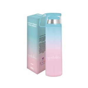 MB-167 GARRAFA TERMICA C/CANECA GRATIDÃO 470ML