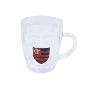 G003L-5 CANECA COM BRASAO METAL FLAMENGO 400ML