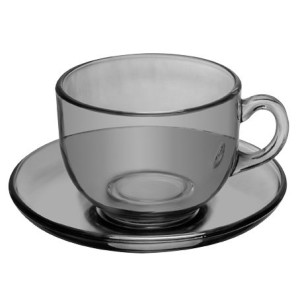 220853 CONJ 6 XICARAS DE CHA COM PIRES NICE 150ML CINZA