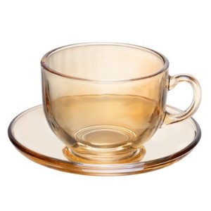 220855 CONJ 6 XICARAS DE CHA COM PIRES NICE 150ML AMBAR