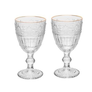 21120 CONJUNTO 6 TACAS MAUVE COM FIO DE OURO 320ML WOLFF