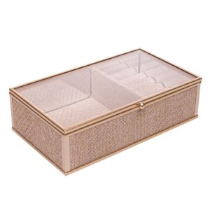 61946 PORTA JOIAS TOSCANA 21X12X5,5CM DOURADO METAL