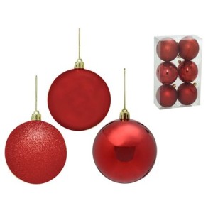 620-145 JOGO 6 BOLAS NATALINAS 10CM