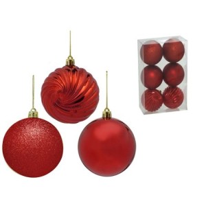 620-157 JOGO 6 BOLAS NATALINAS 10CM