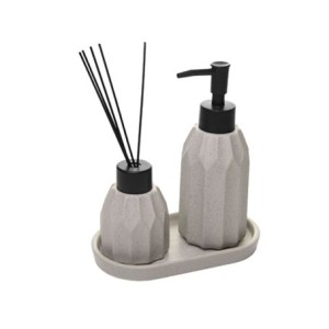 21613 CONJUNTO 3 PECAS PARA BANHEIRO AROMATTA CINZA CERAMICA WOLFF