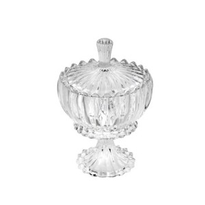 25609 POTICHE DECORATIVO COM PE E TAMPA GENEVA 11X18CM