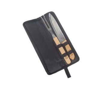 CA12711 KIT CHURRASCO 3 PCS ESTOJO PRETO 10X35CM