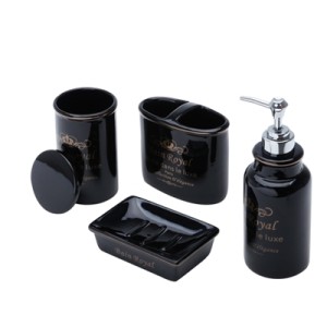 25736 CONJ 4PCS P/BANHEIRO ROYAL PRETO