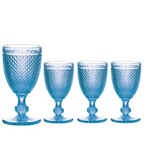 25889 JOGO TACAS VINHO AZUL BICO DE JACA 235ML