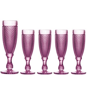 25893 JOGO TACAS CHAMPAGNE BICO DE JACA LILAS 185ML