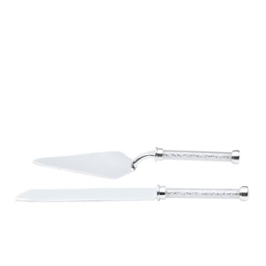 27016 JOGO 2 TALHERES P/BOLO ZAMAC PRATEADO