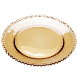27663 PRATO PEARL AMBAR CRITAL DE CHUMBO 28CM