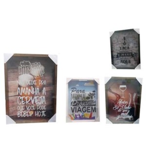 30X40 QUADRO ROLHA/LACRE/TAMPINHA/MOEDA/VIAGEM