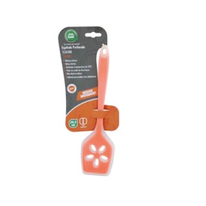3318 ESPATULA PERFURADA DE SILICONE LARANJA