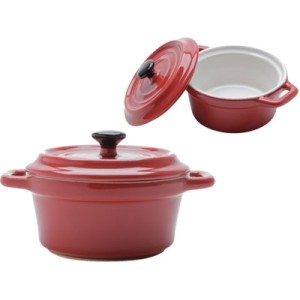 35533 MINI CACAROLA PORC BLACK LID VERMELHA