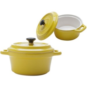 35535 MINI CACAROLA PORC BLACK LID AMARELA