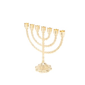 4123 MENORAH 7 VELAS DOURADO 15X17CM