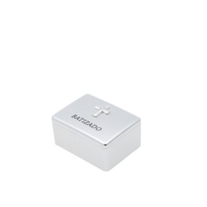 4132 CAIXA BATIZADO ZAMAC C/SILVER 8X6X4CM