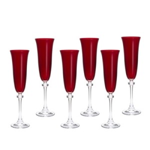 5381 JOGO TACAS CHAMPAGNE VERMELHA ALEXANDRA/ASIO 190ML